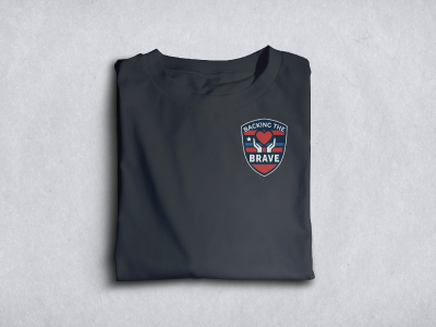 Tshirt with Backing the Brave Logo on the Chest